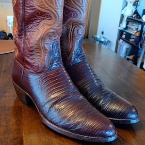 Lucchesse USA vintage genuine lizard boots